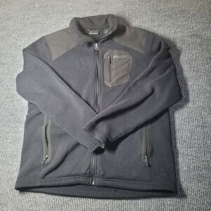 Marmot Mens Black Polartec Fleece Pockets‎ Long Sleeve Full-Zip Jacket Size XL
